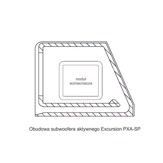 Excursion PXA-SP10 aktywny subwoofer samochodowy z głośnikiem 25cm/10cali - 200/600W, obudowa bass-reflex z MDF, Auto On/Off, wej. High/Low, regulator